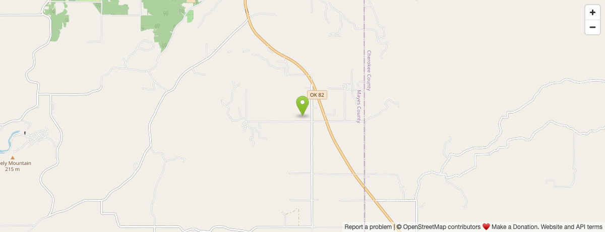 Map showing Mid America Lodge at 12910 S442 Rd, Locust Grove, OK