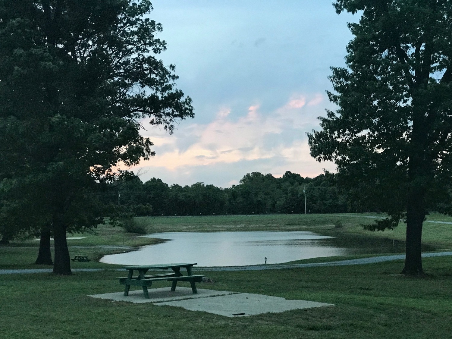 Pond at dusk at Mid America Lodge